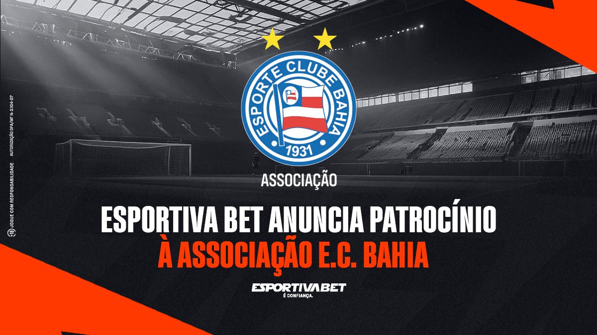 Esportiva Bet anuncia patrocínio à Associação E.C. Bahia